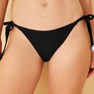 New Shade & Shore Women’s Bikini Bottoms String Tie Black Size Medium NWT
